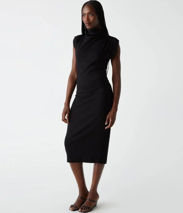 Michael Stars Iolanda Power Shoulder Dress- Dresses | Midi Dresses