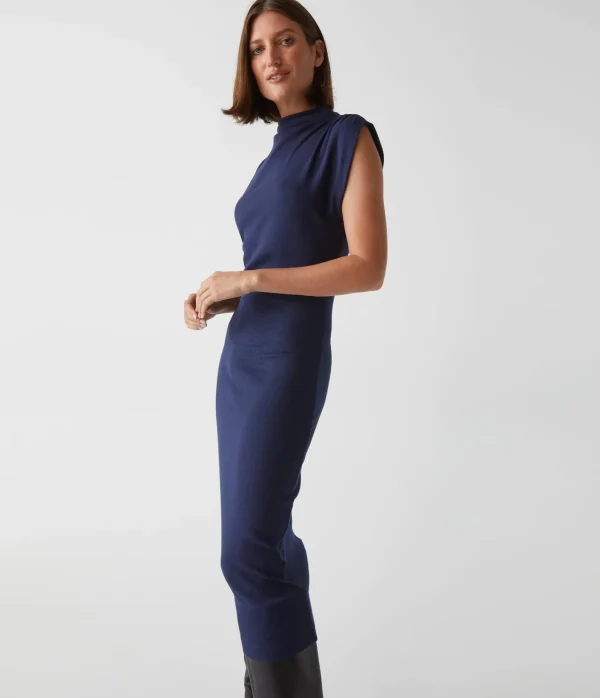 Michael Stars Iolanda Power Shoulder Dress- Dresses | Midi Dresses