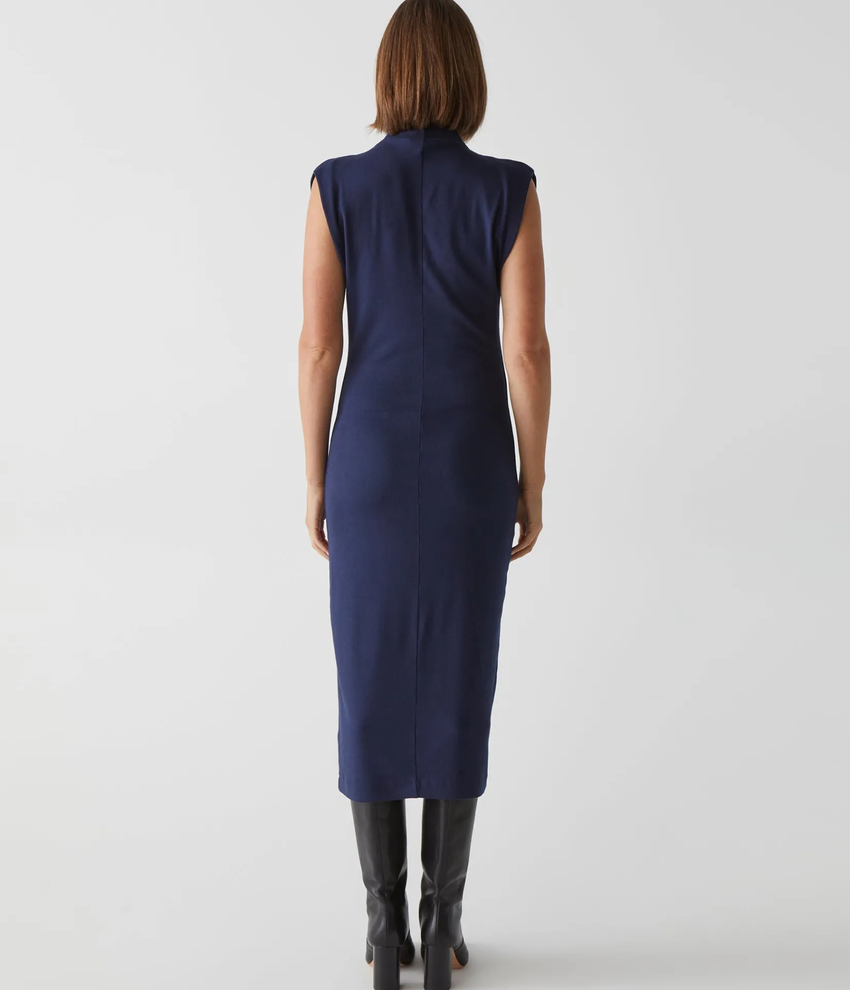 iolanda_power_shoulder_dress_7.webp Michael Stars Iolanda Power Shoulder Dress- Dresses | Midi Dresses