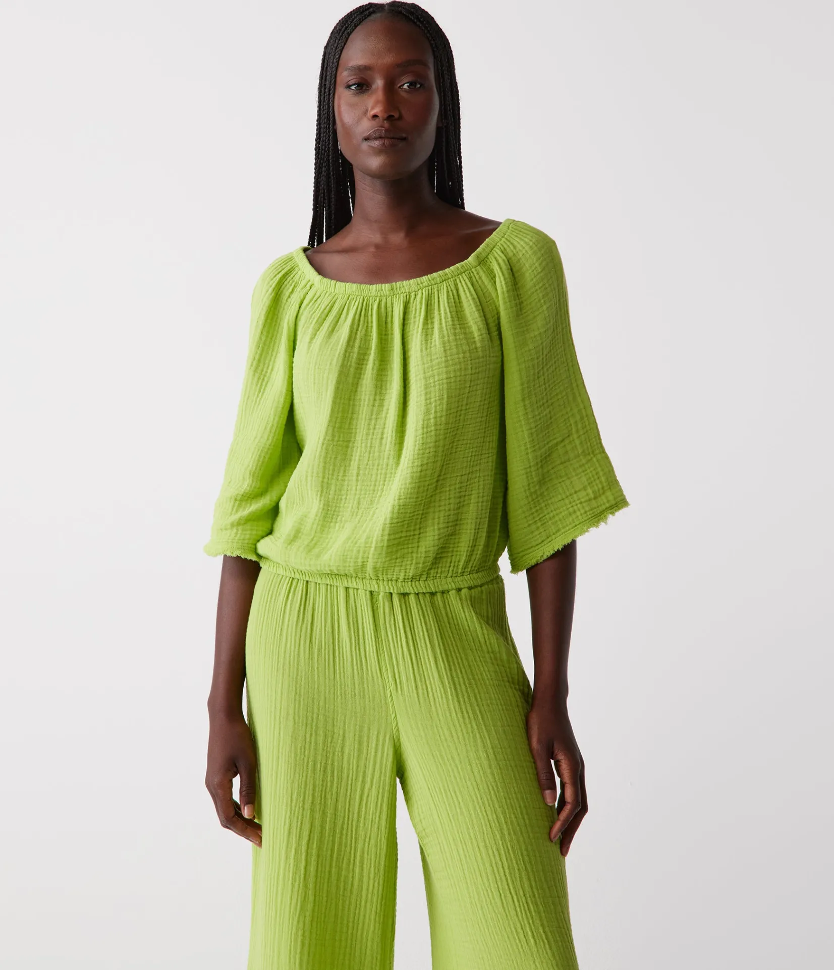 isabel_convertible_gauze_top_0.webp Michael Stars Isabel Convertible Gauze Top- Tops, Blouses & Shirts