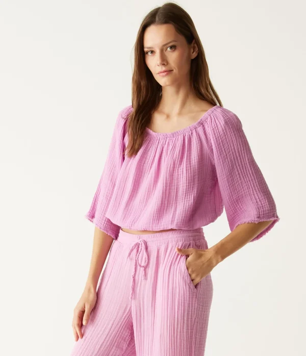Michael Stars Isabel Convertible Gauze Top- Tops, Blouses & Shirts