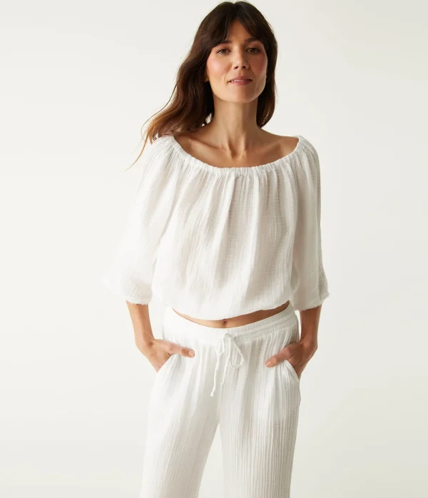 Michael Stars Isabel Convertible Gauze Top- Tops, Blouses & Shirts