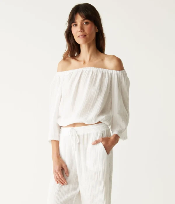 Michael Stars Isabel Convertible Gauze Top- Tops, Blouses & Shirts