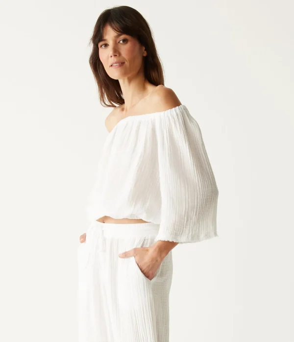 Michael Stars Isabel Convertible Gauze Top- Tops, Blouses & Shirts