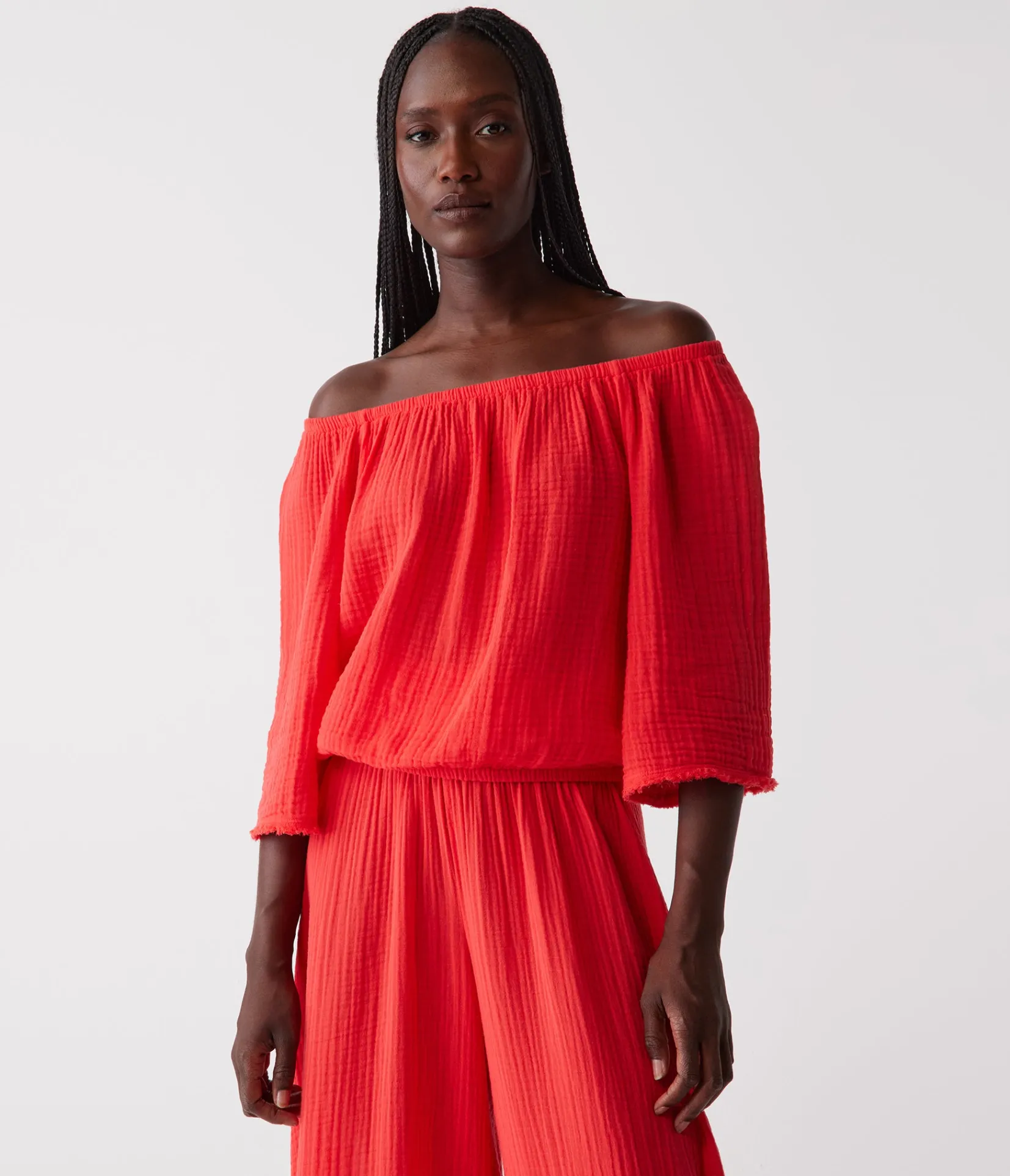 isabel_convertible_gauze_top_16.webp Michael Stars Isabel Convertible Gauze Top- Tops, Blouses & Shirts