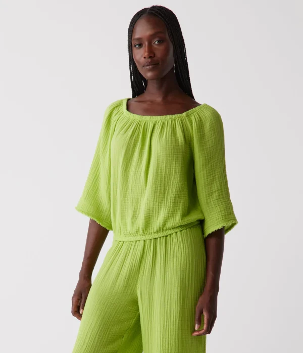 Michael Stars Isabel Convertible Gauze Top- Tops, Blouses & Shirts