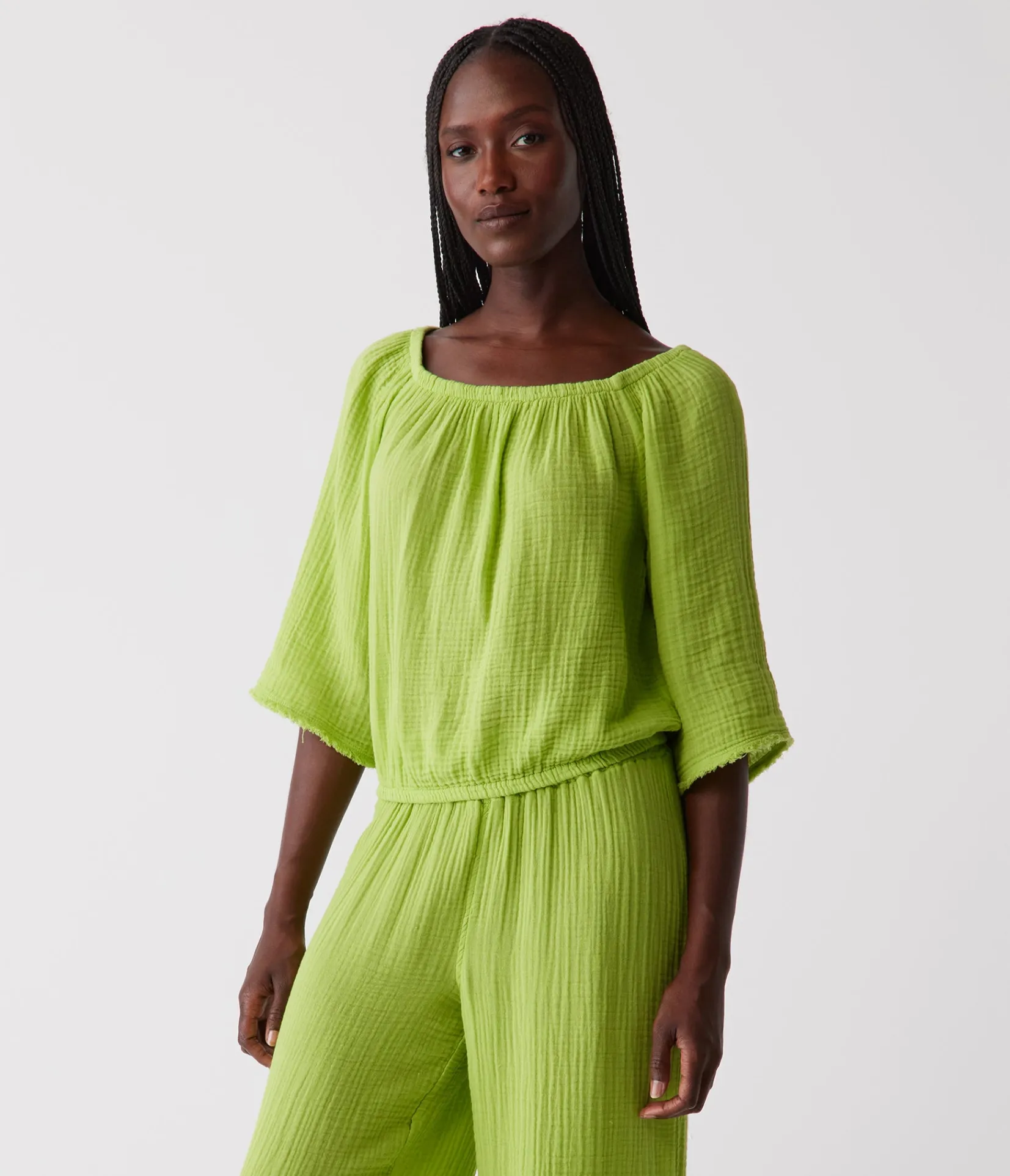 isabel_convertible_gauze_top_2.webp Michael Stars Isabel Convertible Gauze Top- Tops, Blouses & Shirts
