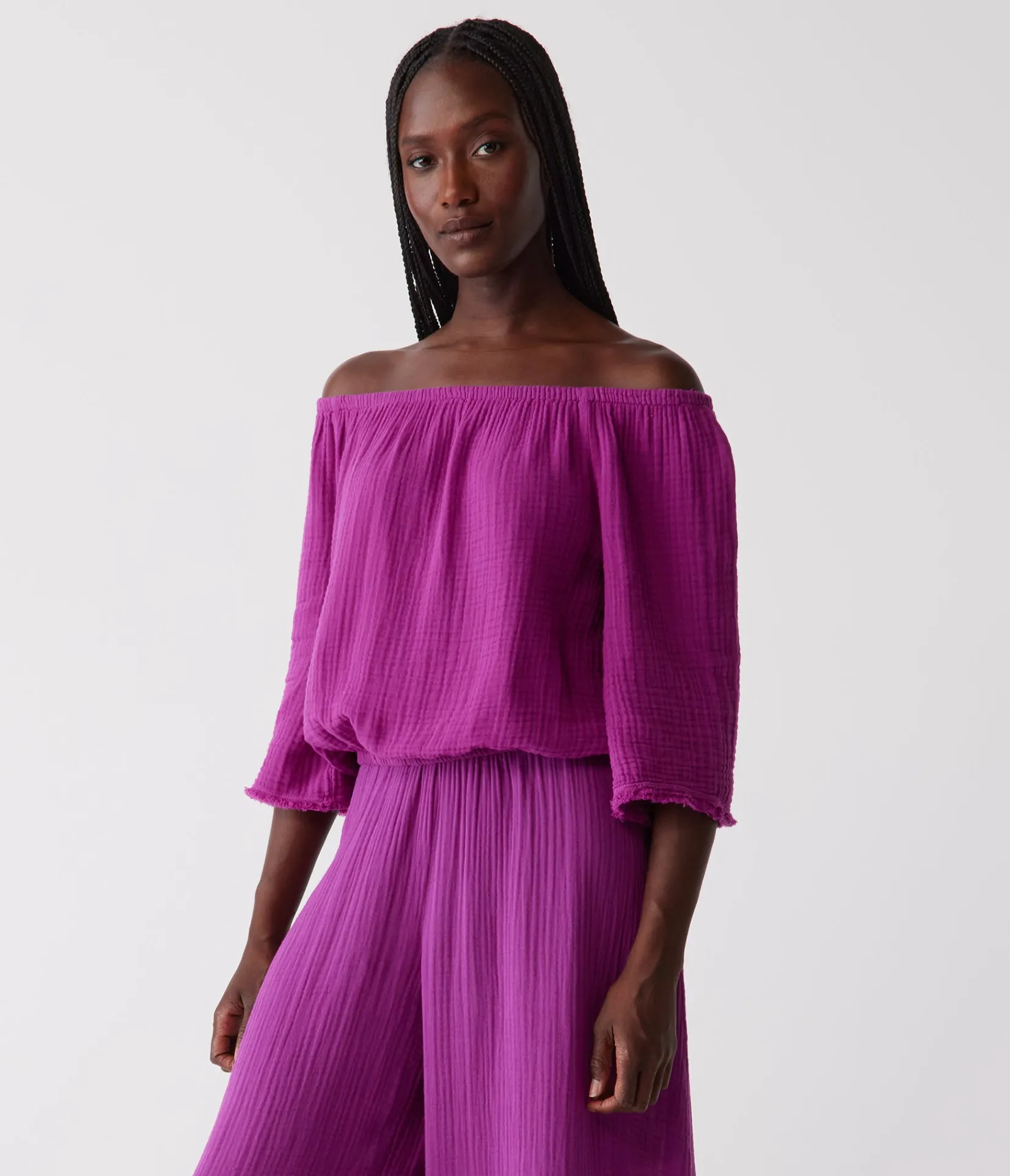 isabel_convertible_gauze_top_22.webp Michael Stars Isabel Convertible Gauze Top- Tops, Blouses & Shirts