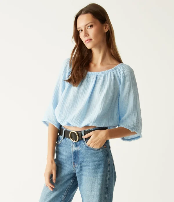 Michael Stars Isabel Convertible Gauze Top- Tops, Blouses & Shirts