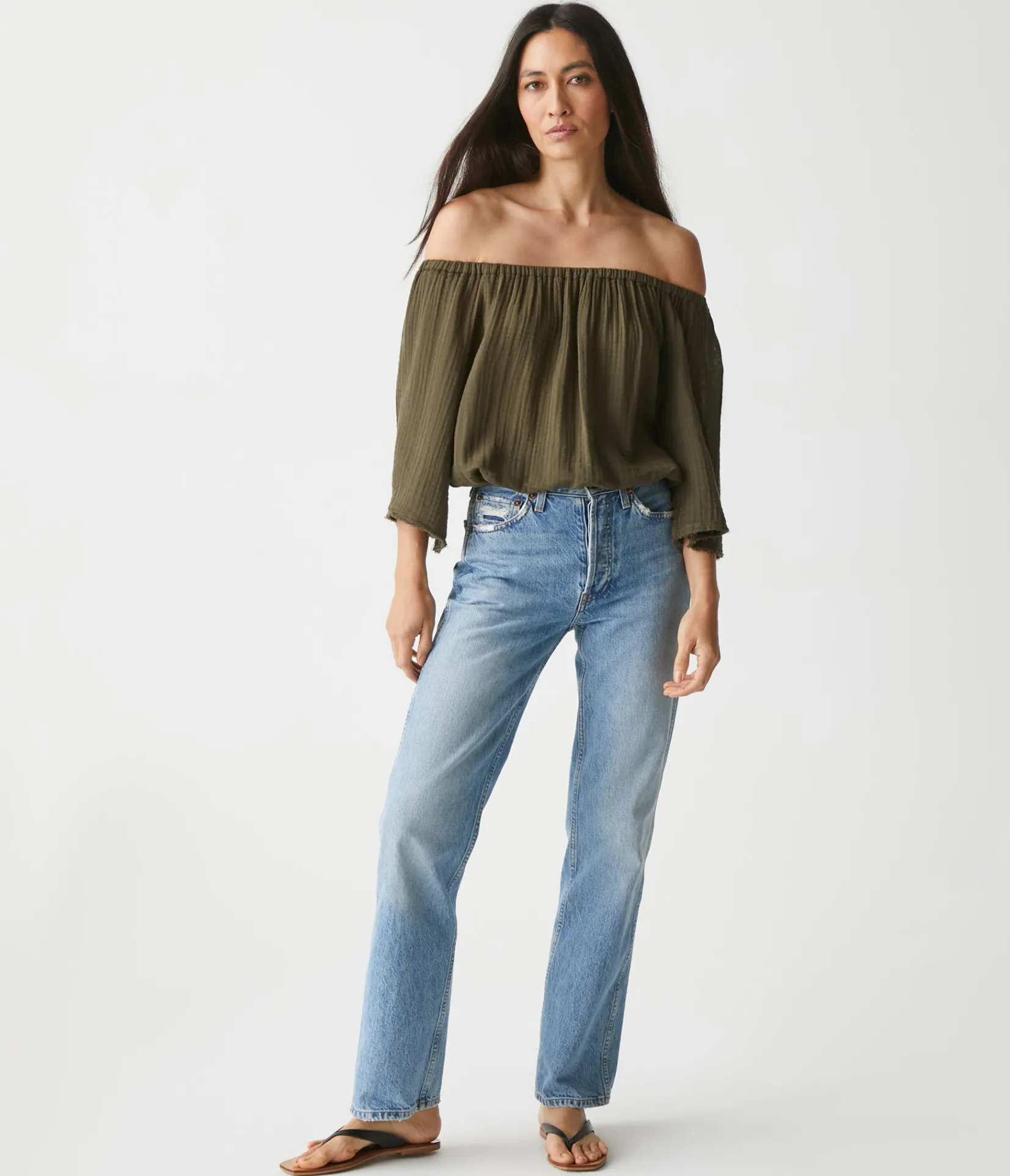 isabel_convertible_gauze_top_30.webp Michael Stars Isabel Convertible Gauze Top- Tops, Blouses & Shirts