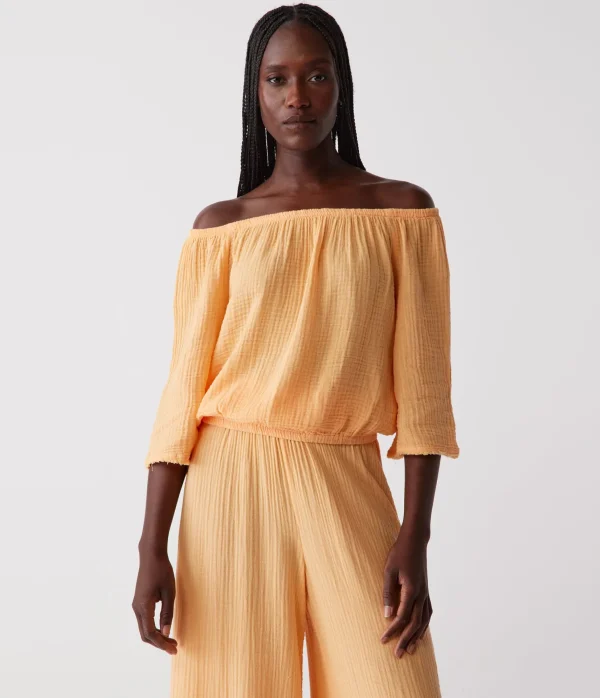 Michael Stars Isabel Convertible Gauze Top- Tops, Blouses & Shirts