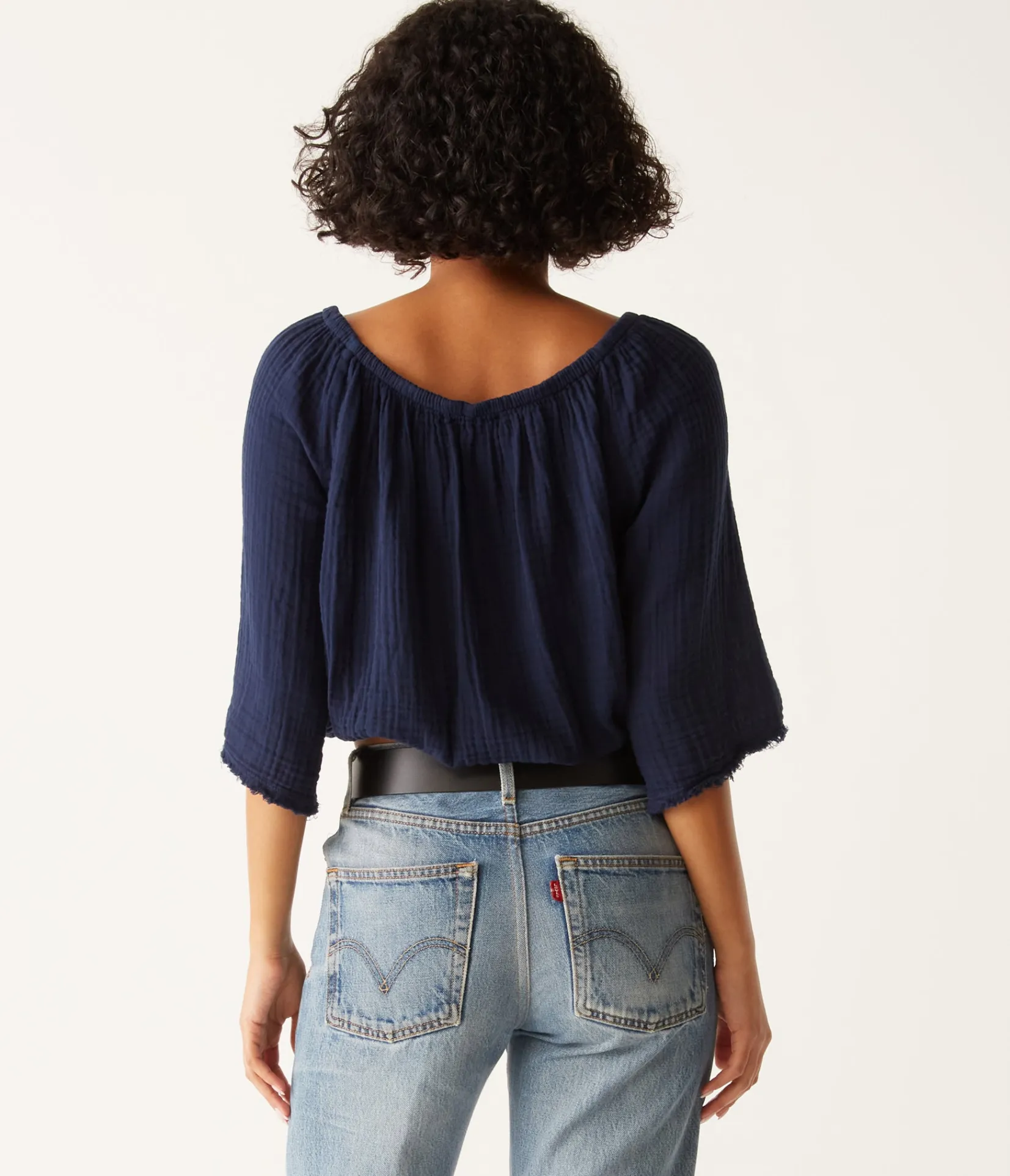 isabel_convertible_gauze_top_40.webp Michael Stars Isabel Convertible Gauze Top- Tops, Blouses & Shirts