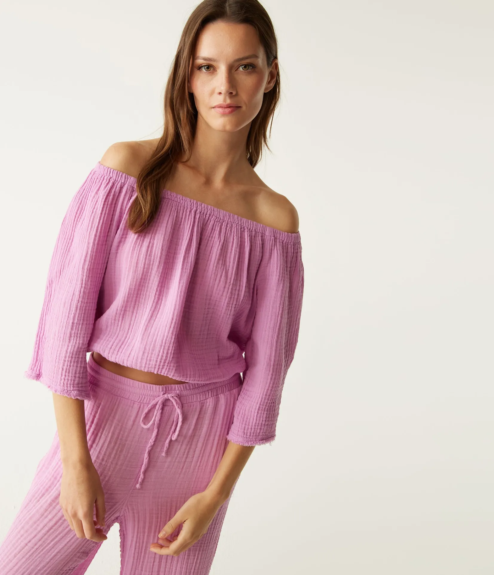 isabel_convertible_gauze_top_8.webp Michael Stars Isabel Convertible Gauze Top- Tops, Blouses & Shirts