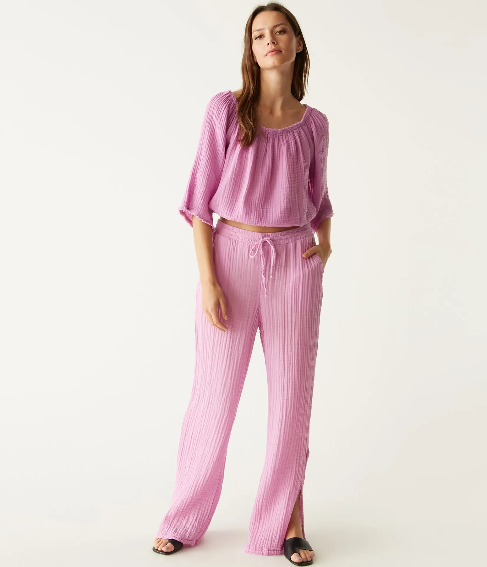 isabel_convertible_gauze_top_9.webp Michael Stars Isabel Convertible Gauze Top- Tops, Blouses & Shirts