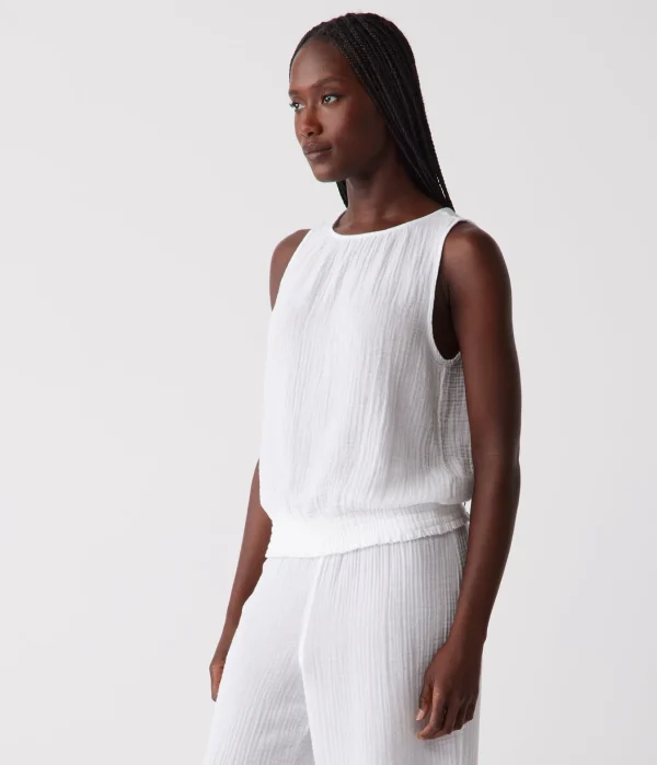 Michael Stars Janelle Tie Neck Tank- Tops, Blouses & Shirts