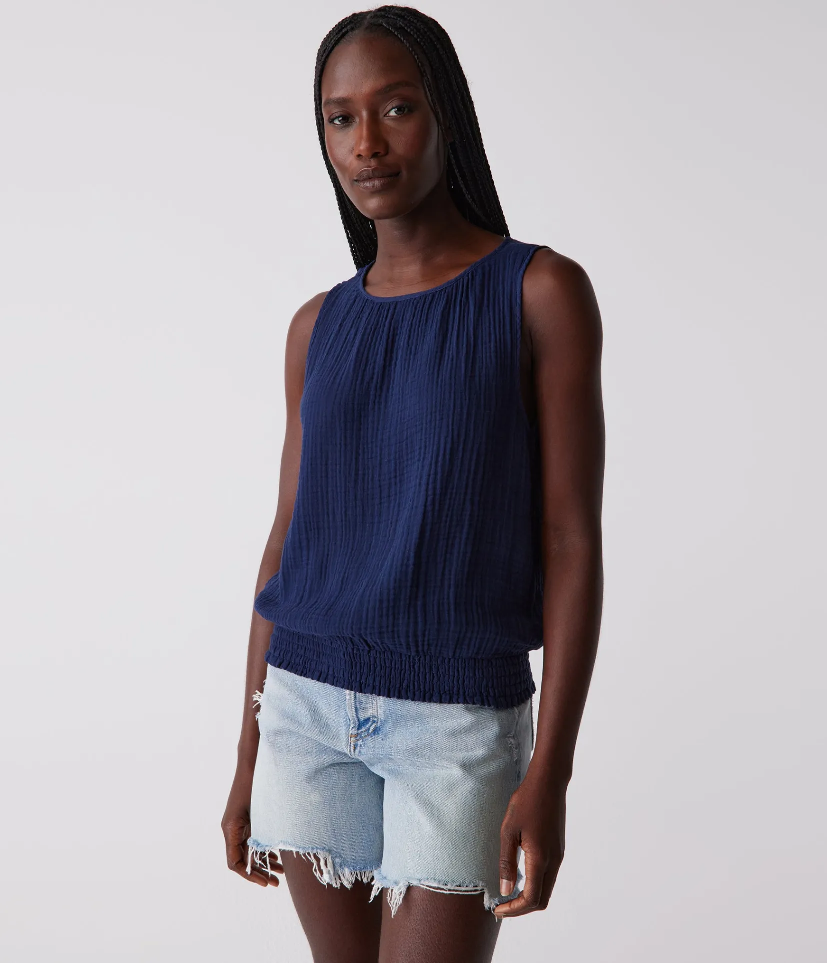janelle_tie_neck_tank_13.webp Michael Stars Janelle Tie Neck Tank- Tops, Blouses & Shirts