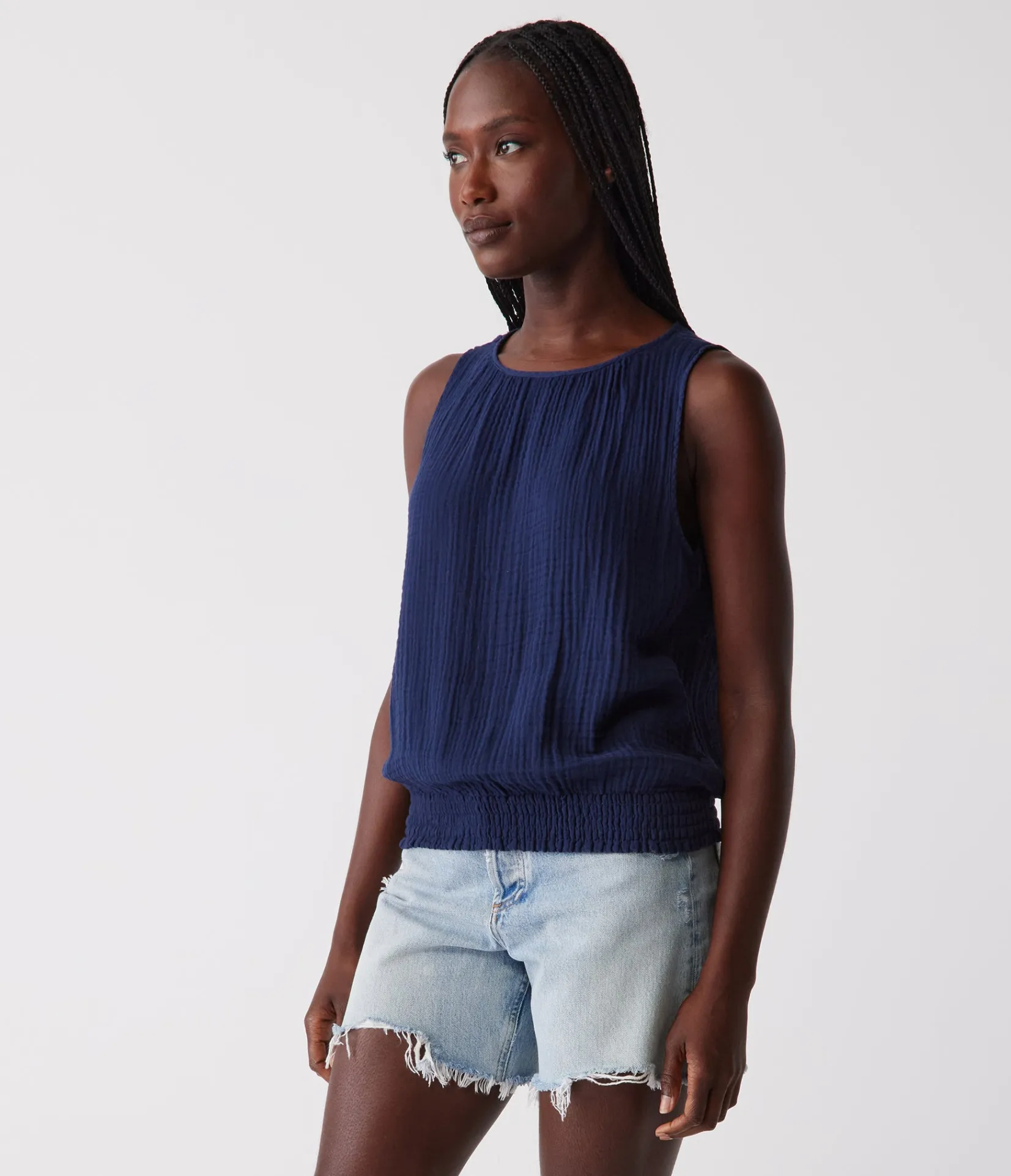 janelle_tie_neck_tank_15.webp Michael Stars Janelle Tie Neck Tank- Tops, Blouses & Shirts