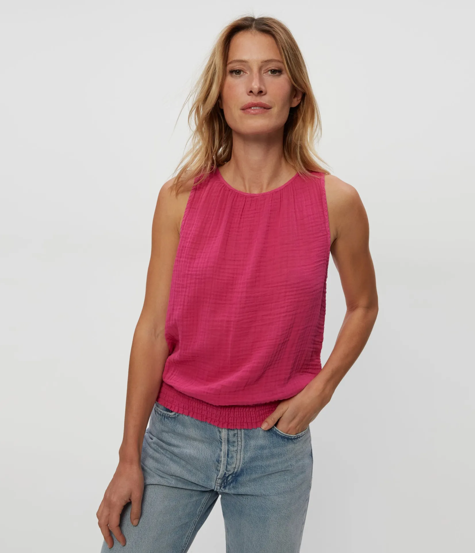 janelle_tie_neck_tank_21.webp Michael Stars Janelle Tie Neck Tank- Tops, Blouses & Shirts