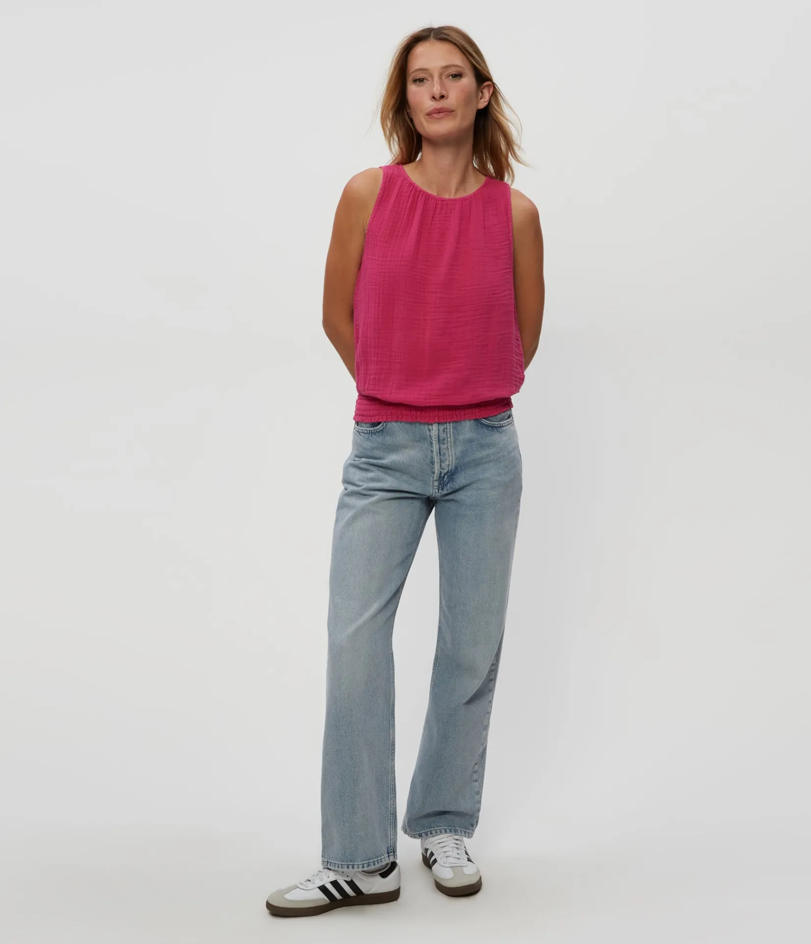 janelle_tie_neck_tank_22.webp Michael Stars Janelle Tie Neck Tank- Tops, Blouses & Shirts