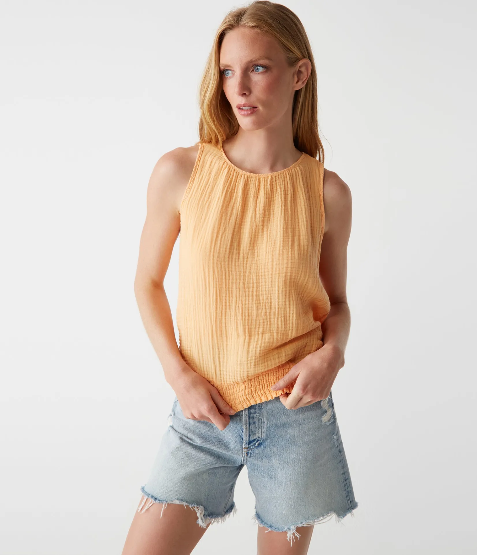 janelle_tie_neck_tank_25.webp Michael Stars Janelle Tie Neck Tank- Tops, Blouses & Shirts