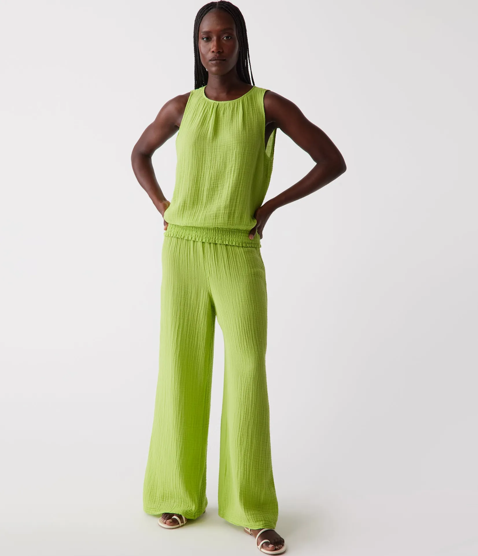 janelle_tie_neck_tank_34.webp Michael Stars Janelle Tie Neck Tank- Tops, Blouses & Shirts