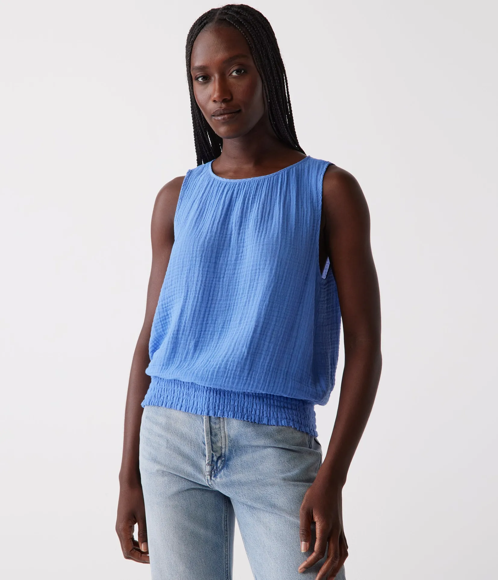 janelle_tie_neck_tank_37.webp Michael Stars Janelle Tie Neck Tank- Tops, Blouses & Shirts