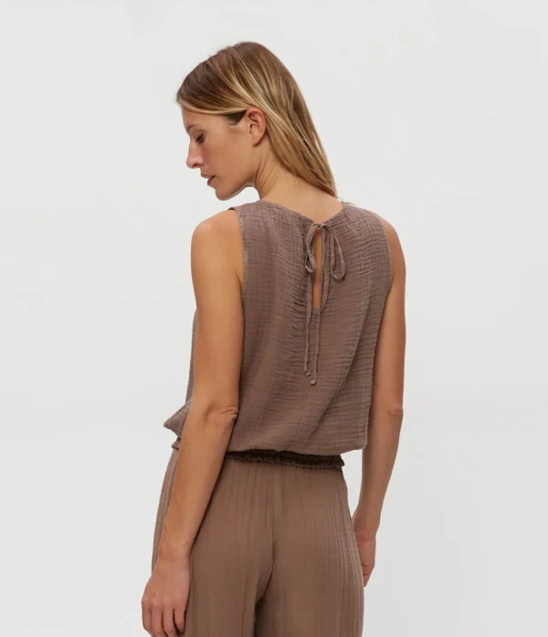 Michael Stars Janelle Tie Neck Tank- Tops, Blouses & Shirts