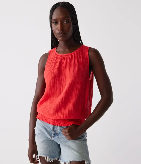 Michael Stars Janelle Tie Neck Tank- Tops, Blouses & Shirts