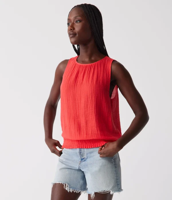Michael Stars Janelle Tie Neck Tank- Tops, Blouses & Shirts