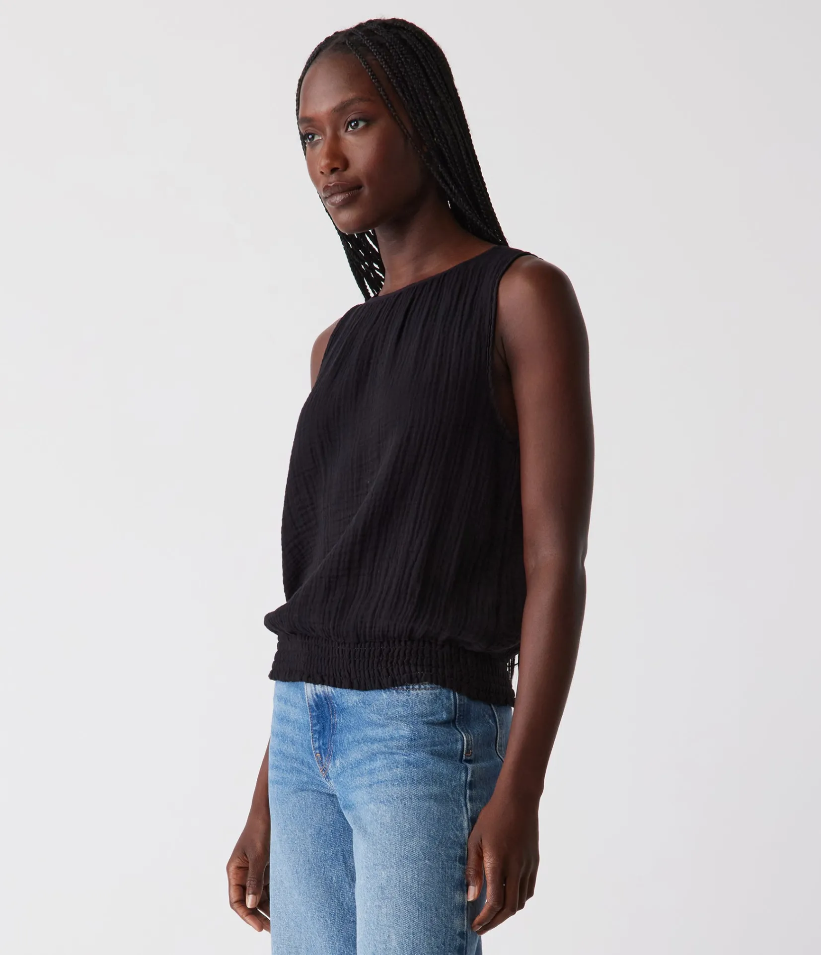 janelle_tie_neck_tank_6.webp Michael Stars Janelle Tie Neck Tank- Tops, Blouses & Shirts