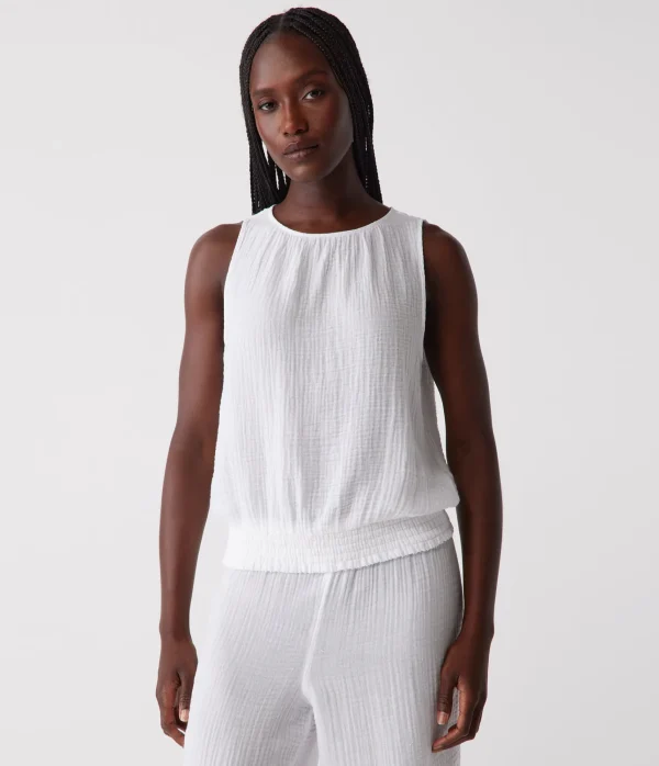 Michael Stars Janelle Tie Neck Tank- Tops, Blouses & Shirts