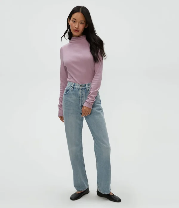Michael Stars Janine Mock Neck Top- T-Shirts | Ultra Rib T-Shirts