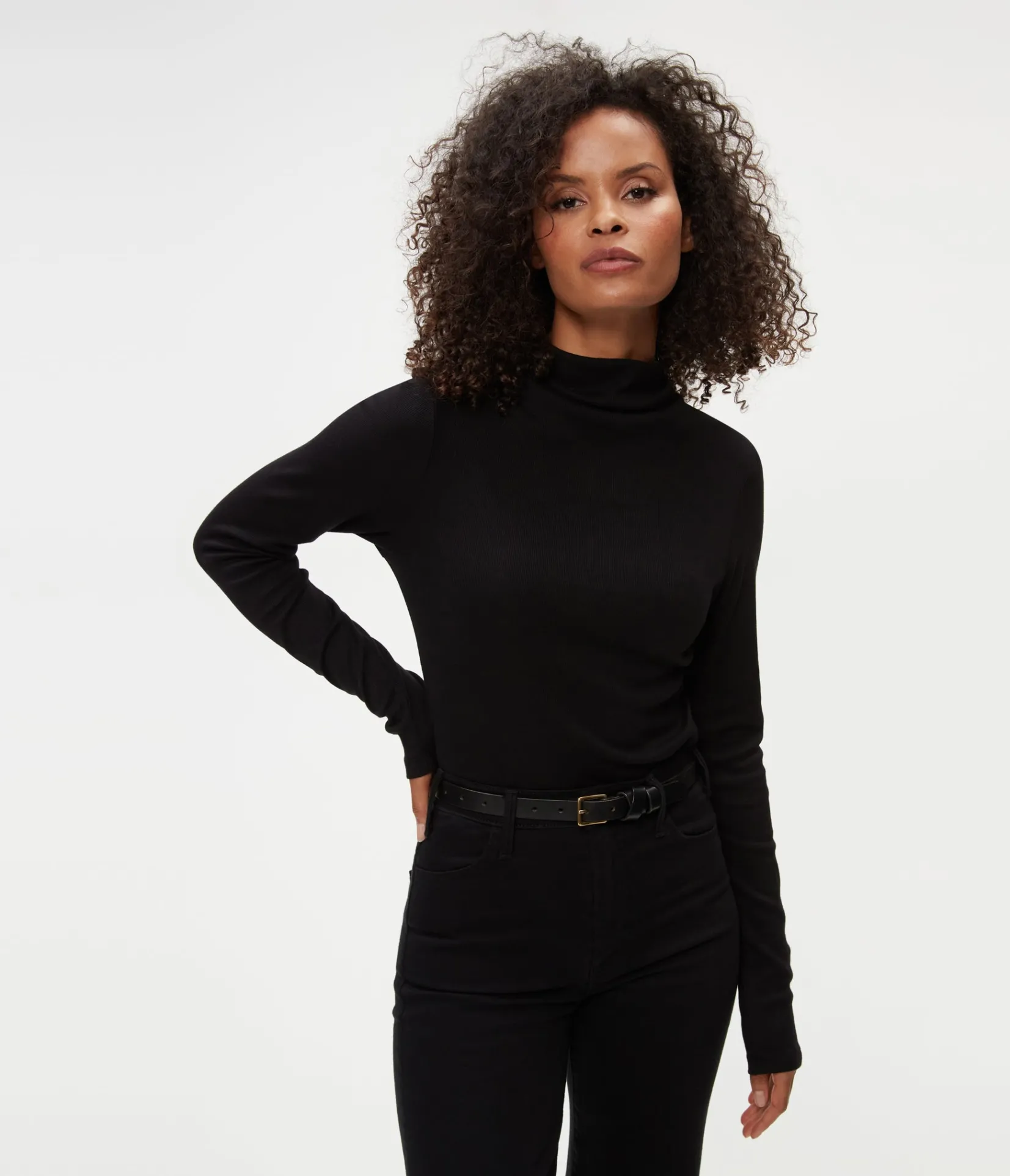 janine_mock_neck_top_12.webp Michael Stars Janine Mock Neck Top- T-Shirts | Ultra Rib T-Shirts