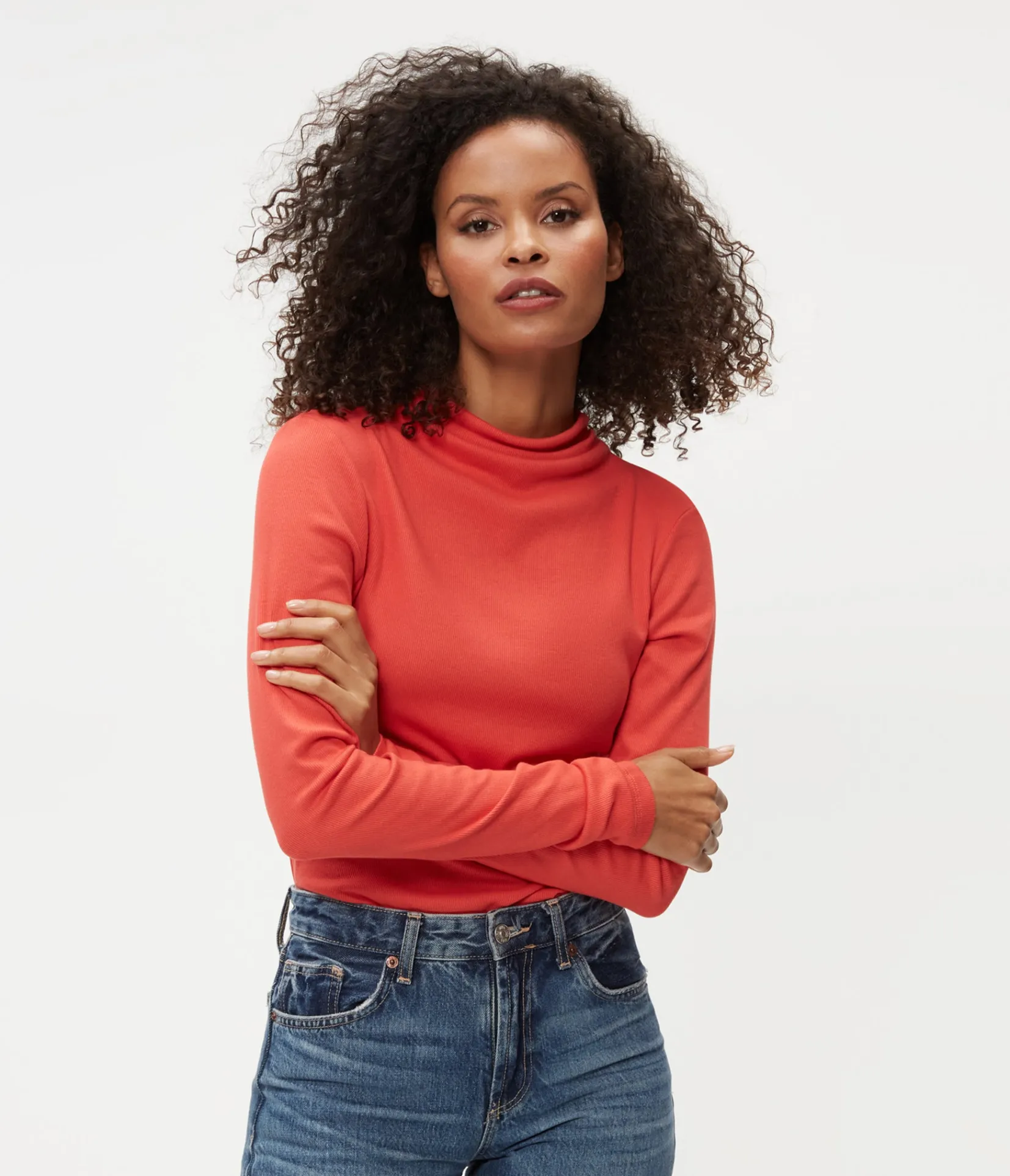 janine_mock_neck_top_16.webp Michael Stars Janine Mock Neck Top- T-Shirts | Ultra Rib T-Shirts