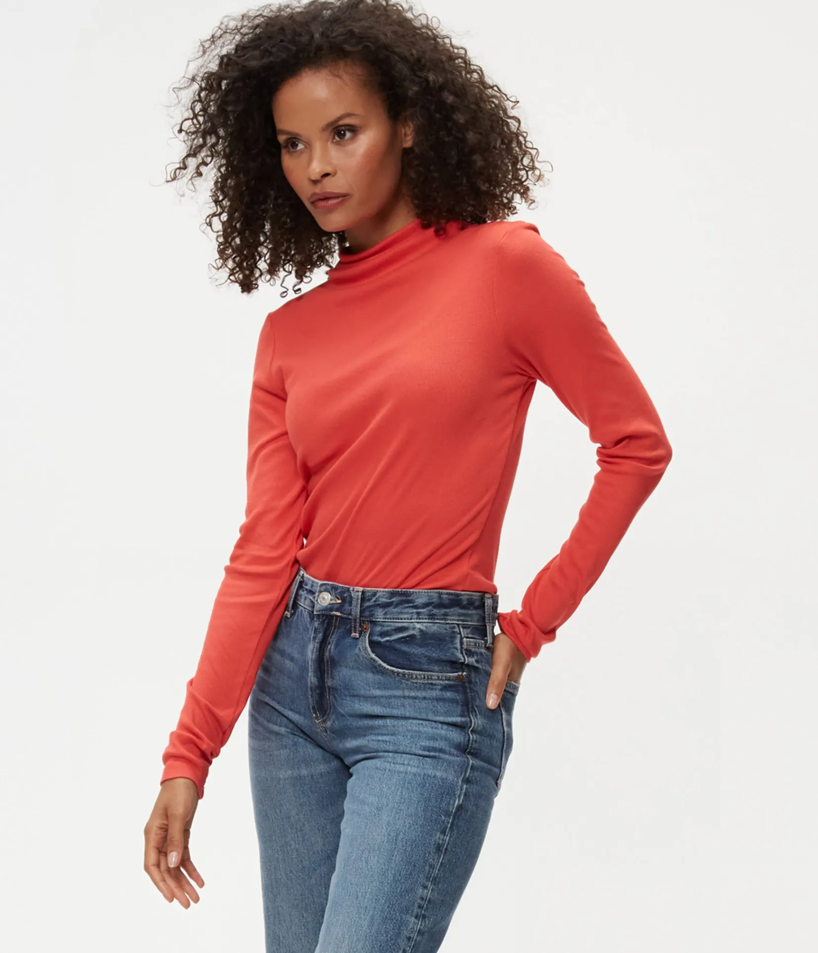 janine_mock_neck_top_18.webp Michael Stars Janine Mock Neck Top- T-Shirts | Ultra Rib T-Shirts