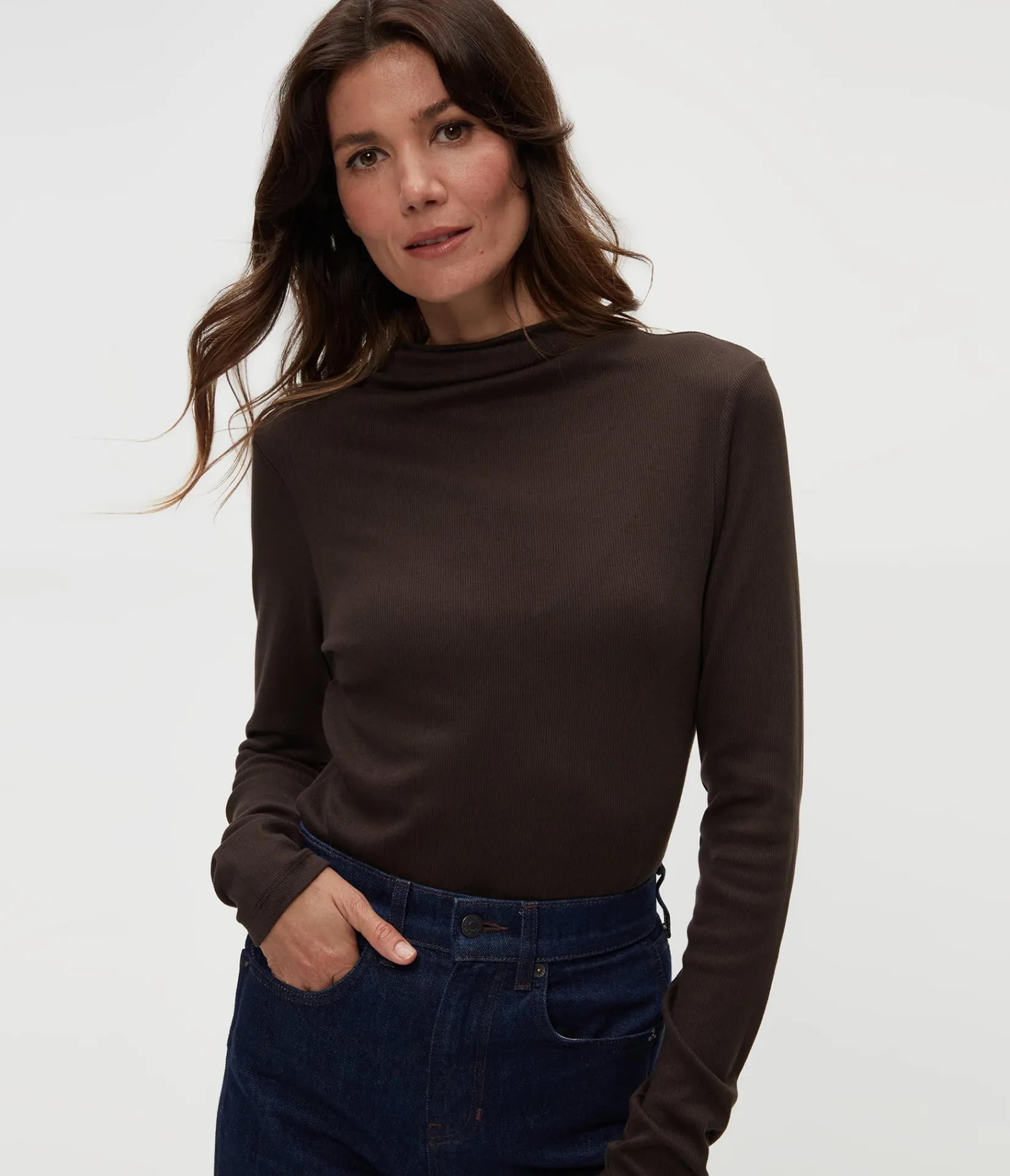 janine_mock_neck_top_24.webp Michael Stars Janine Mock Neck Top- T-Shirts | Ultra Rib T-Shirts