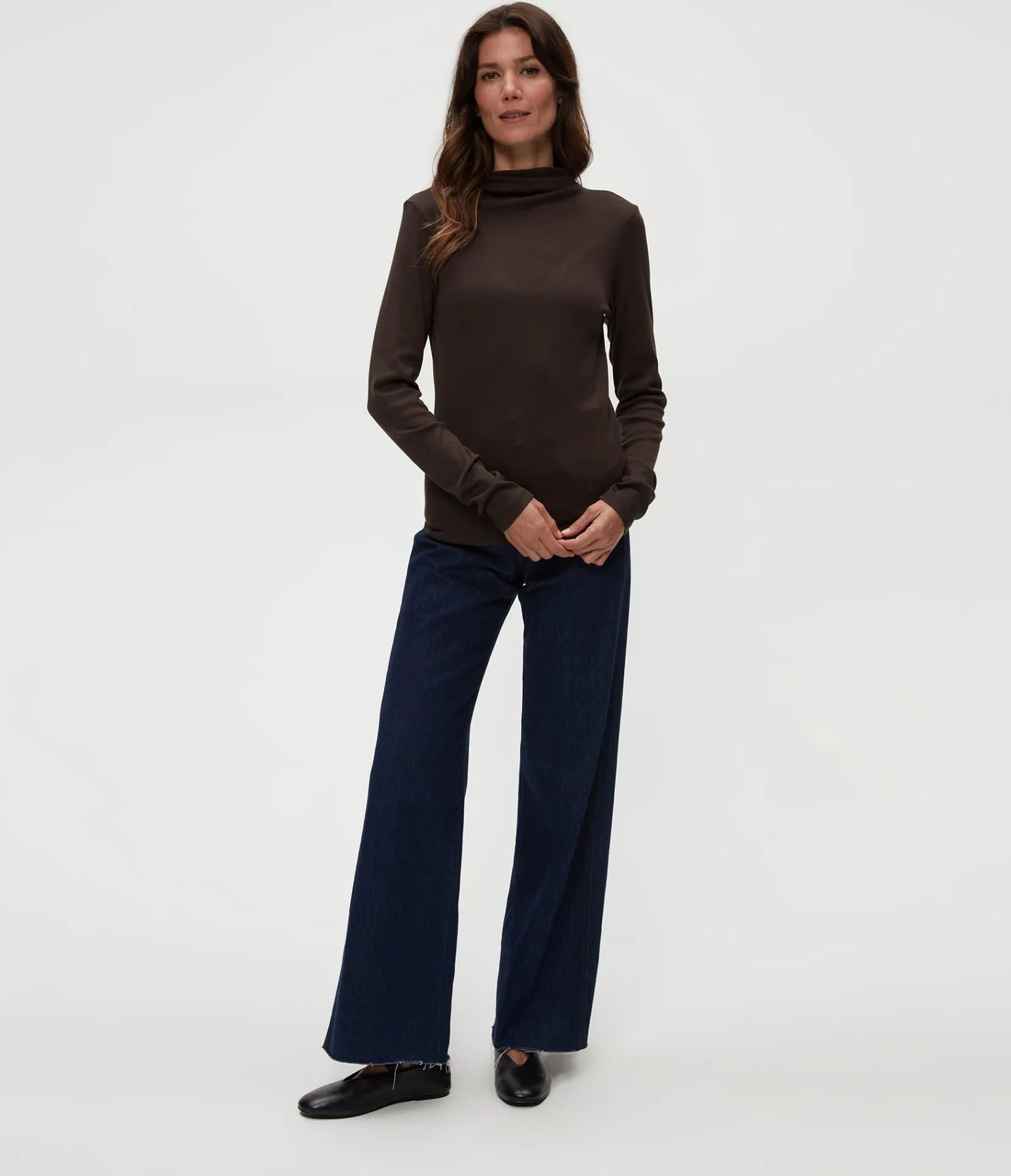 janine_mock_neck_top_25.webp Michael Stars Janine Mock Neck Top- T-Shirts | Ultra Rib T-Shirts