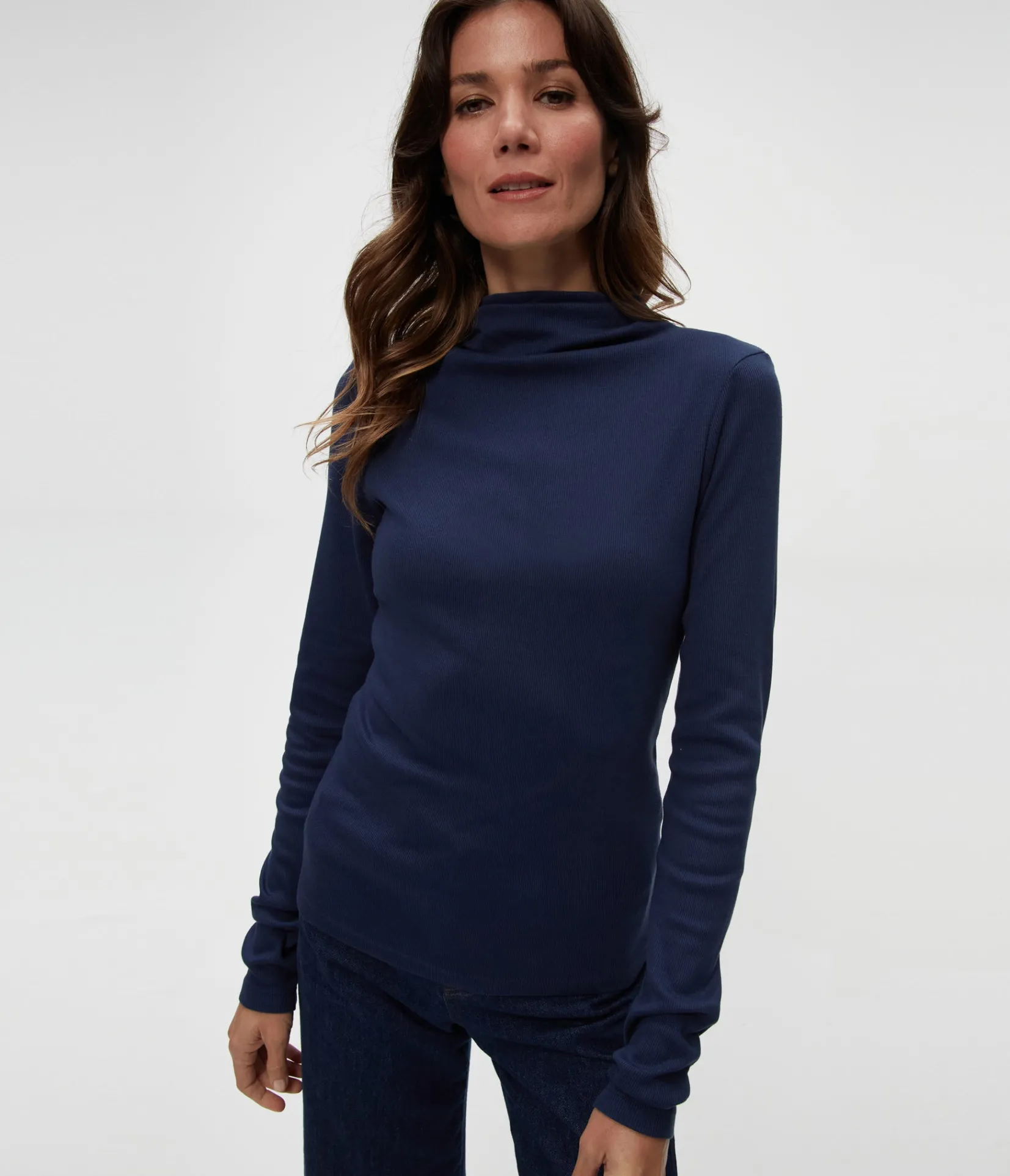 janine_mock_neck_top_28.webp Michael Stars Janine Mock Neck Top- T-Shirts | Ultra Rib T-Shirts
