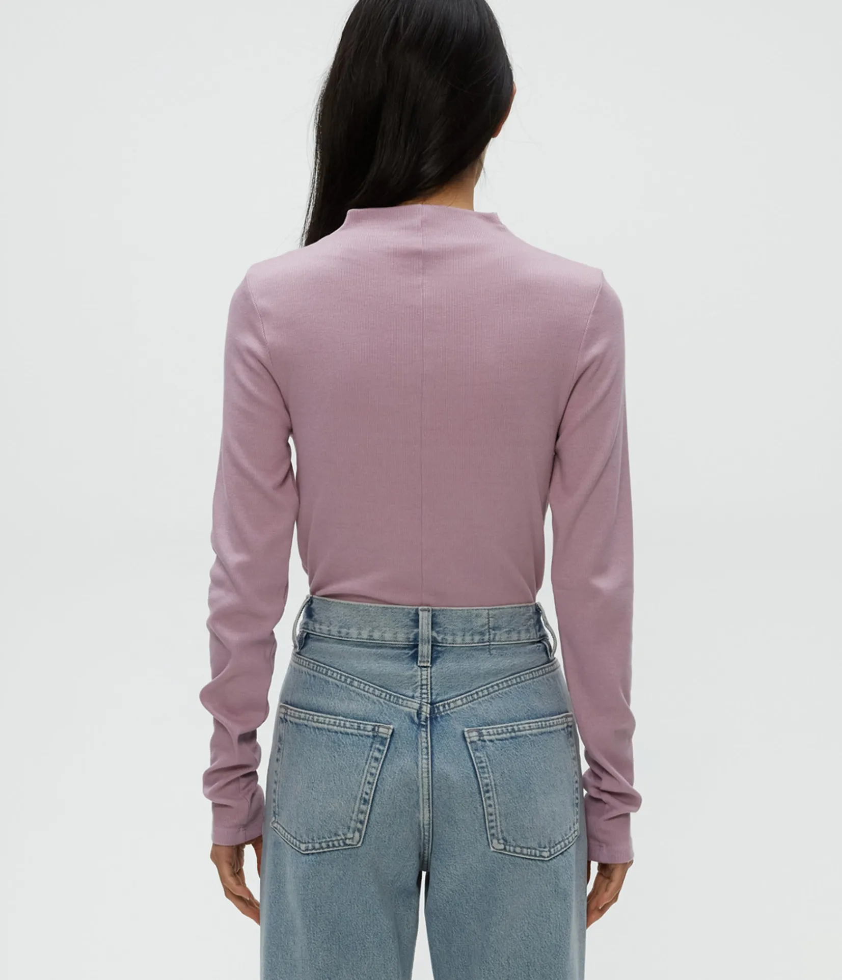 janine_mock_neck_top_3.webp Michael Stars Janine Mock Neck Top- T-Shirts | Ultra Rib T-Shirts