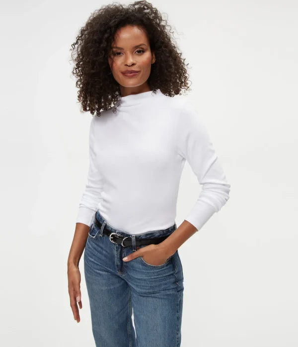 Michael Stars Janine Mock Neck Top- T-Shirts | Ultra Rib T-Shirts