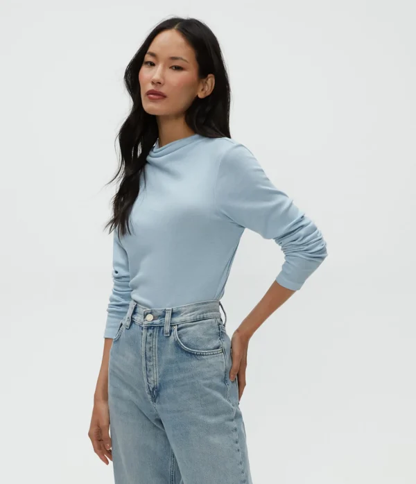 Michael Stars Janine Mock Neck Top- T-Shirts | Ultra Rib T-Shirts