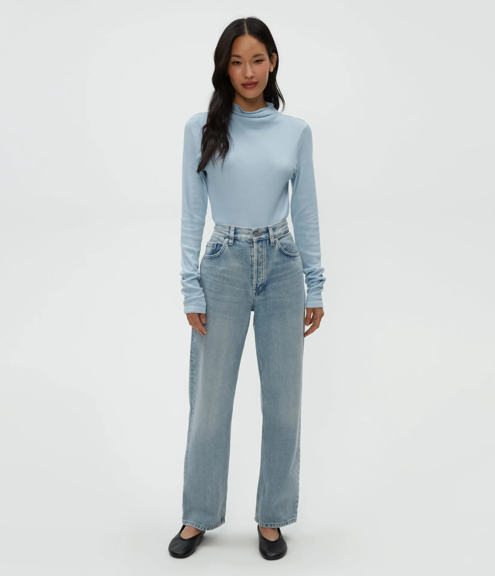 janine_mock_neck_top_37.webp Michael Stars Janine Mock Neck Top- T-Shirts | Ultra Rib T-Shirts