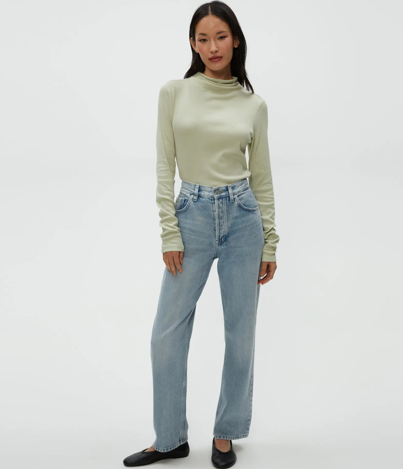 janine_mock_neck_top_45.webp Michael Stars Janine Mock Neck Top- T-Shirts | Ultra Rib T-Shirts