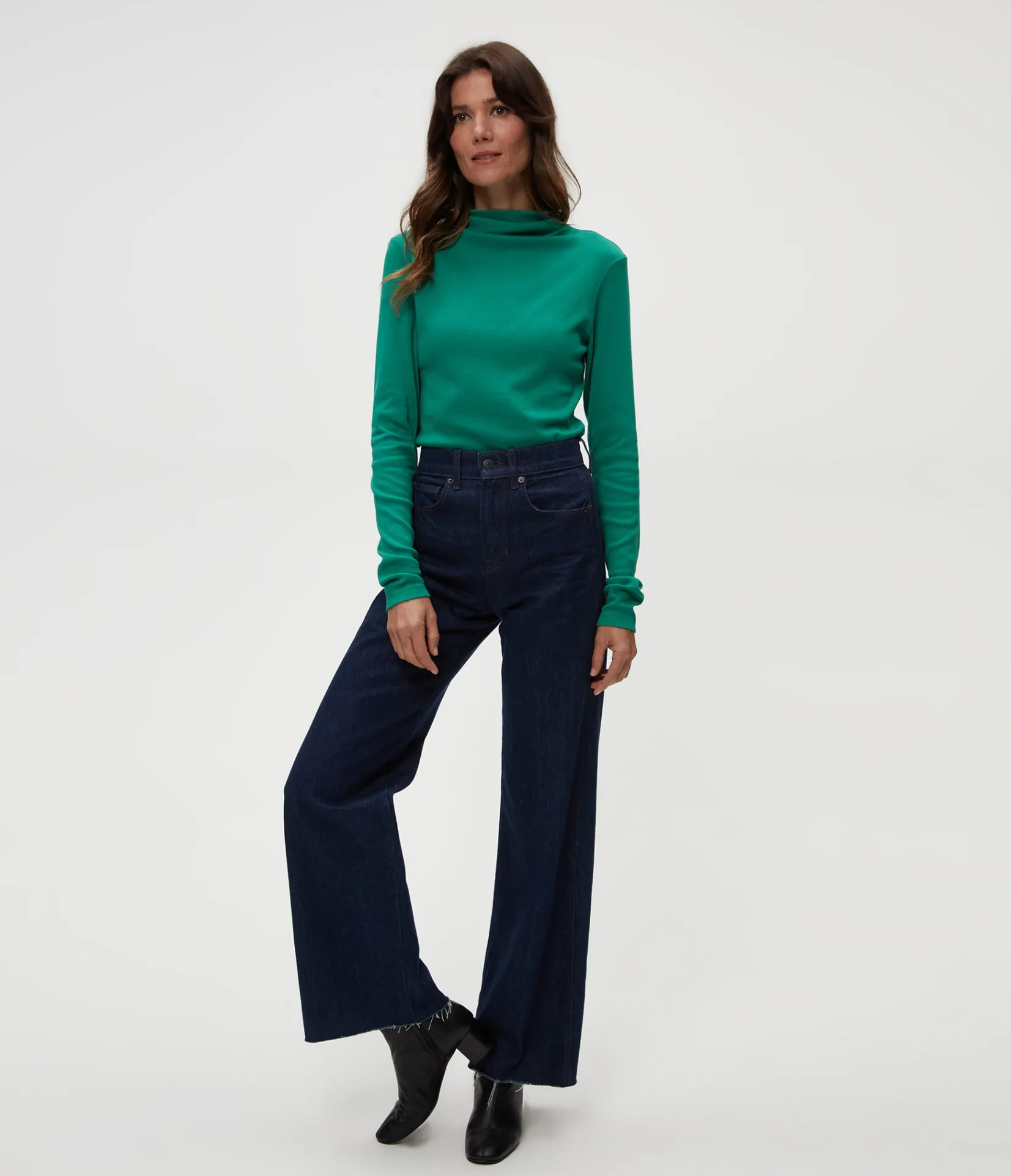 janine_mock_neck_top_5.webp Michael Stars Janine Mock Neck Top- T-Shirts | Ultra Rib T-Shirts