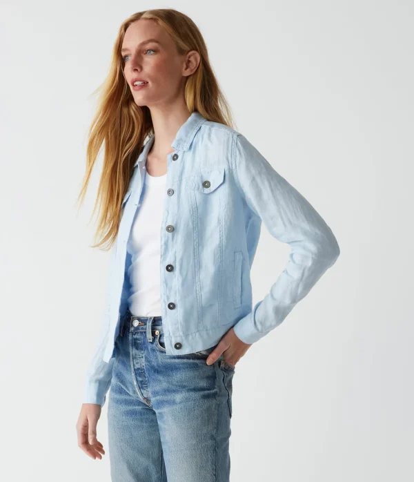 Michael Stars Jean Linen Jacket- Blazers, Jackets & Outerwear
