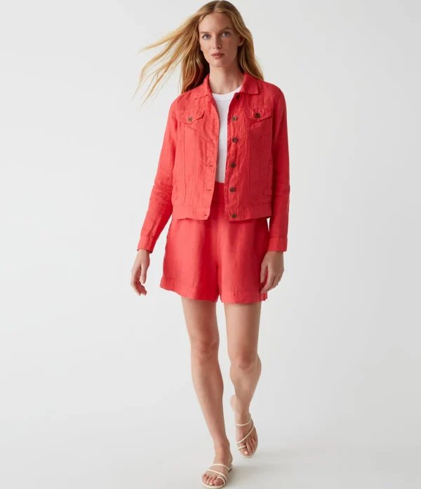 Michael Stars Jean Linen Jacket- Blazers, Jackets & Outerwear