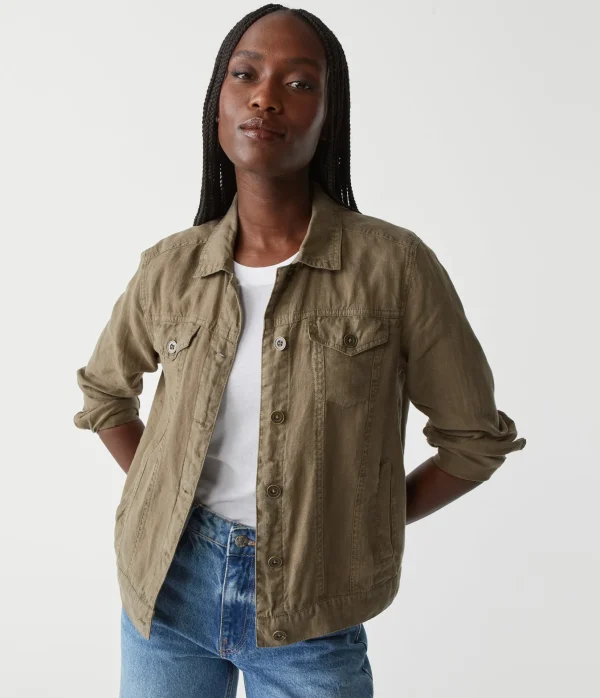 Michael Stars Jean Linen Jacket- Blazers, Jackets & Outerwear