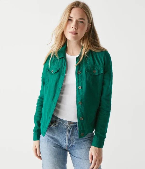 Michael Stars Jean Linen Jacket- Blazers, Jackets & Outerwear