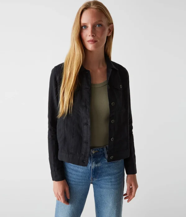 Michael Stars Jean Linen Jacket- Blazers, Jackets & Outerwear