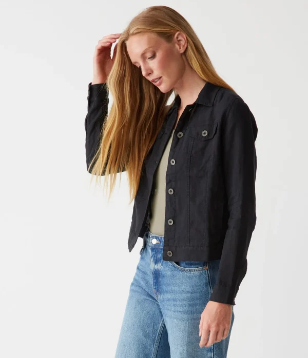 Michael Stars Jean Linen Jacket- Blazers, Jackets & Outerwear